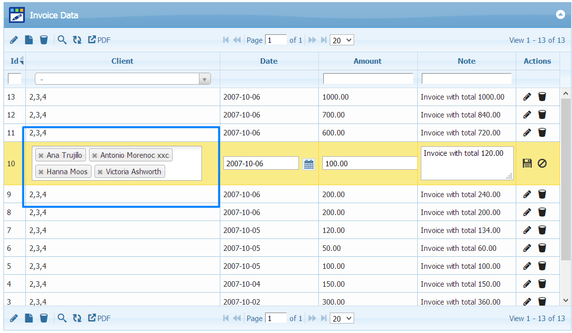 select2tags Grid 4 PHP Framework